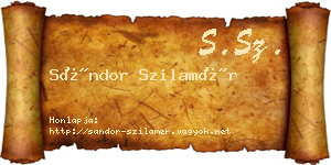 Sándor Szilamér névjegykártya